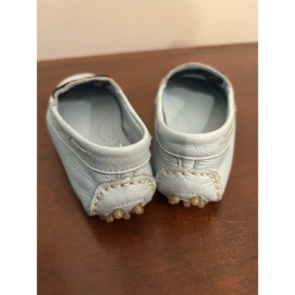 Reggio Light Blue Leather Driving Moccasins‎ Size 23 US Baby Boy 7